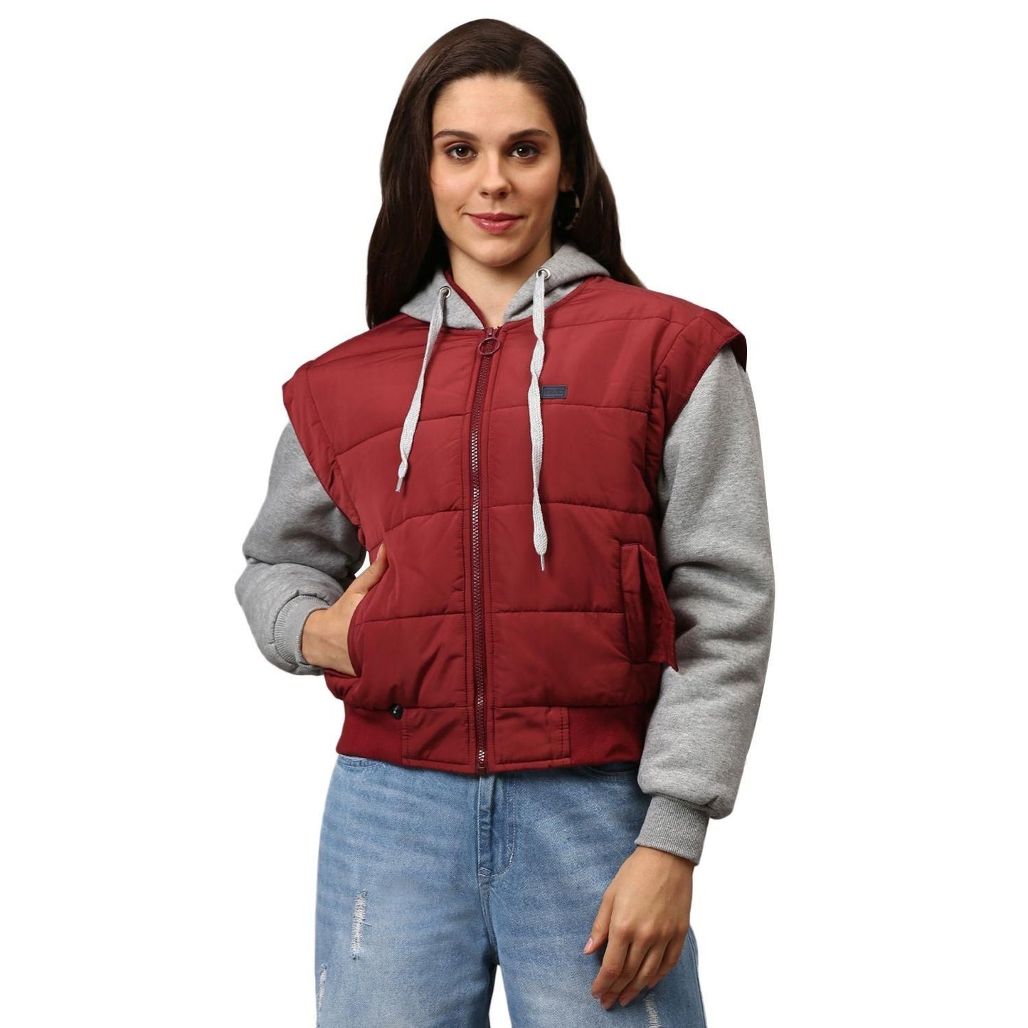 Campus Sutra Women Colorblocked Stylish Casual Bomber Jacket
