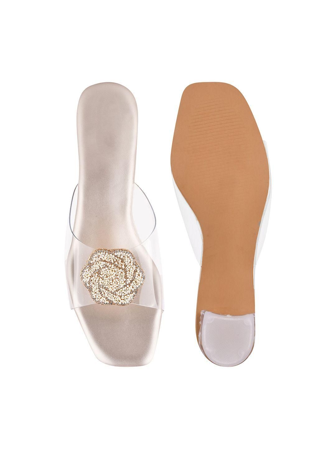 Transparent Kitten Heel Block & Comfortable Sandal For Women's
