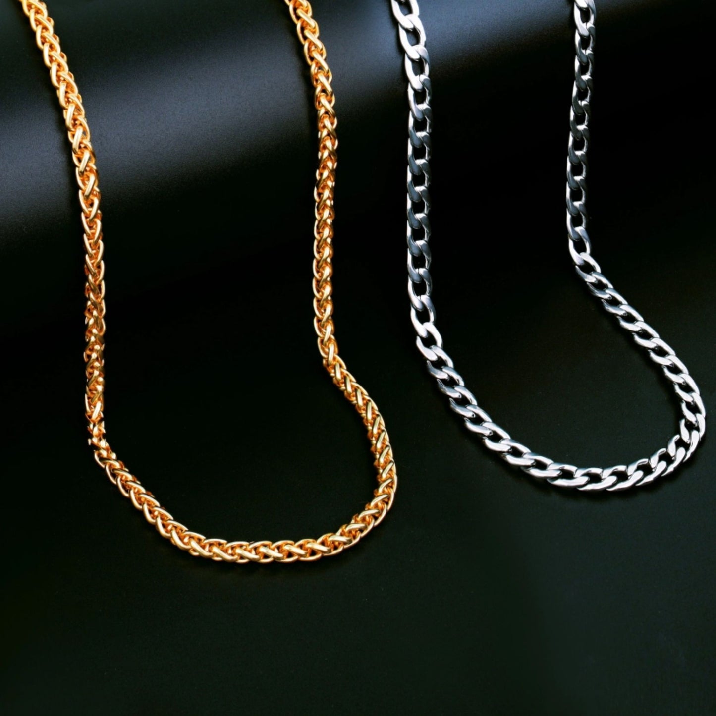Trendy Combo Pack of 2 Gold plated Chain For Boys and Man