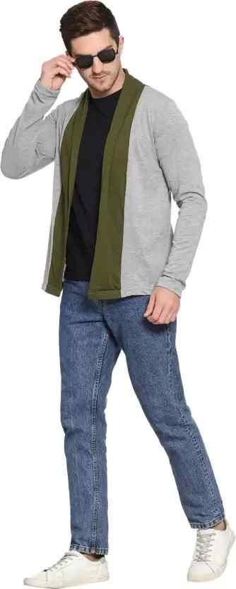 Men Jacket Style Full Sleeve Grey Shrug