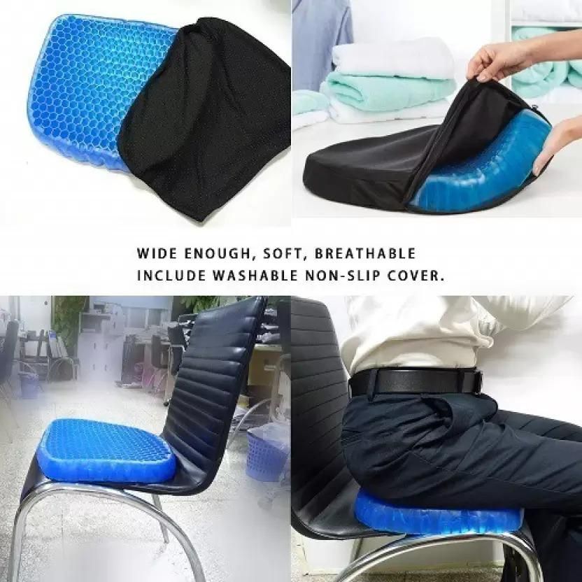 Gel Orthopedic Seat Cushion for Office Chair, Wheelchair, or Home Rubber Cushion for Back Pain