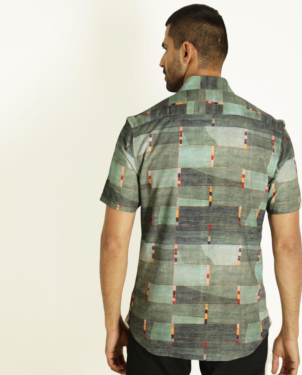Men's Poly Cotton Printed Half Sleeves Shirt