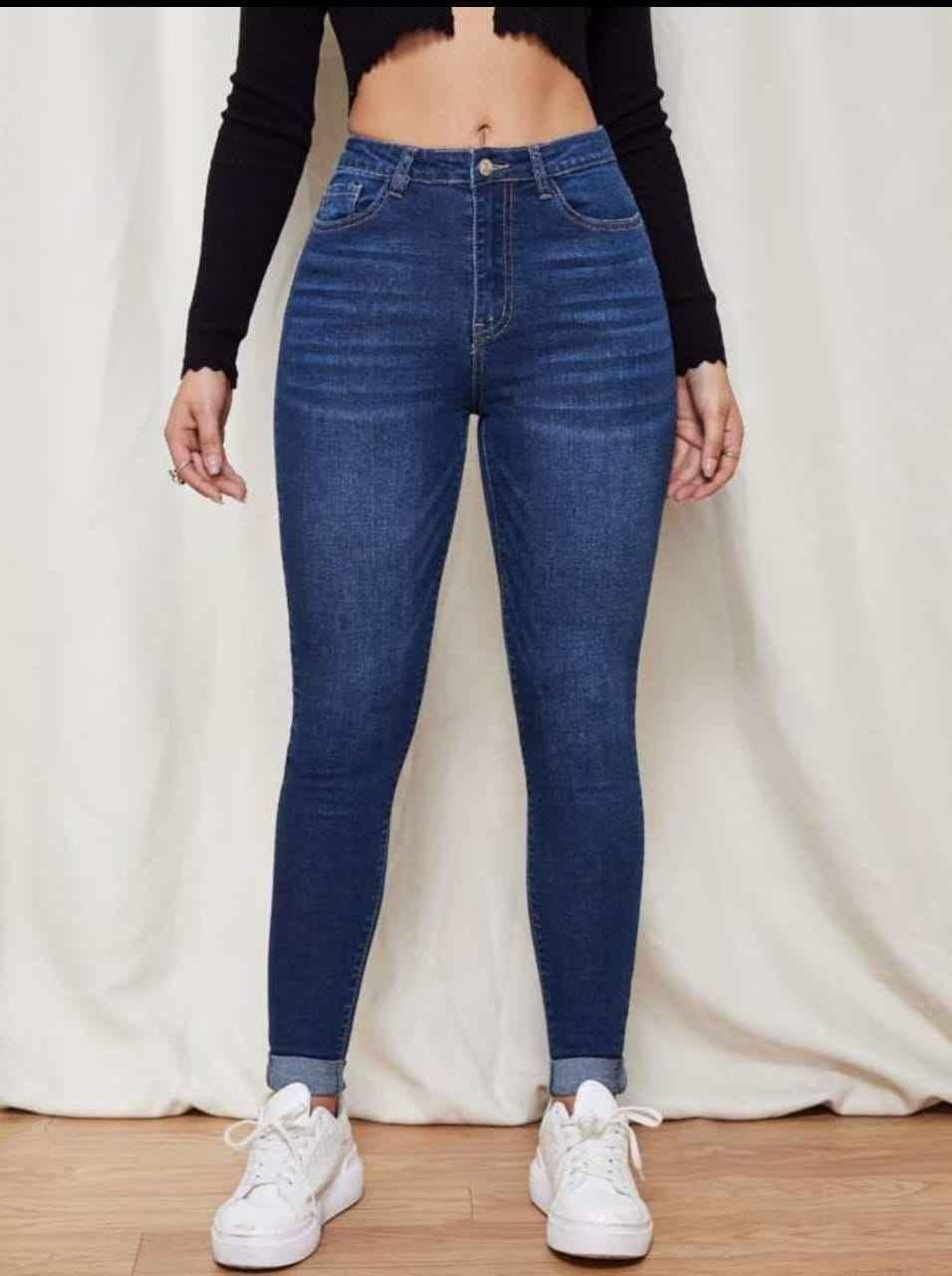 Basic Sensational High Rise Stretchable Causal Jeans For Women's