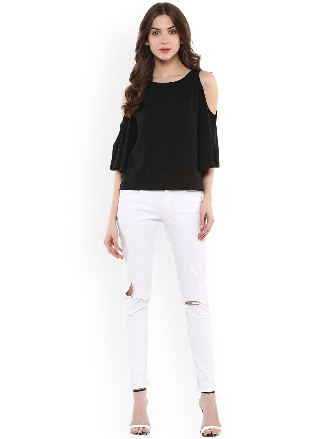 Trendy Solid Casual Crepe Tops
