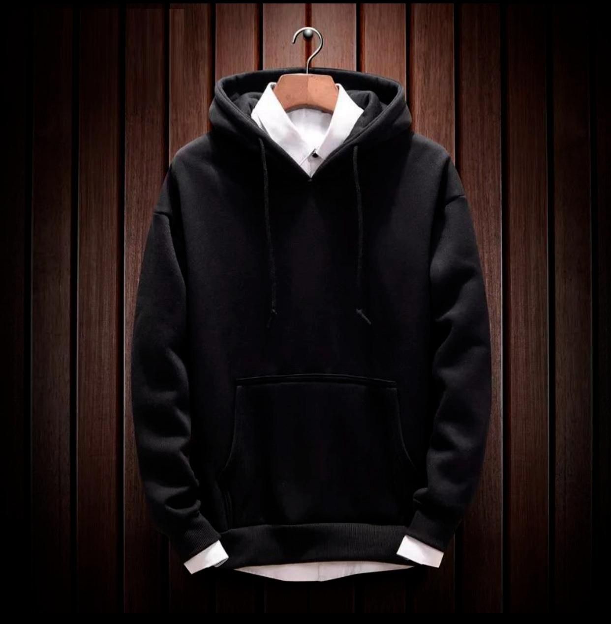 Cotton Solid Hoodie