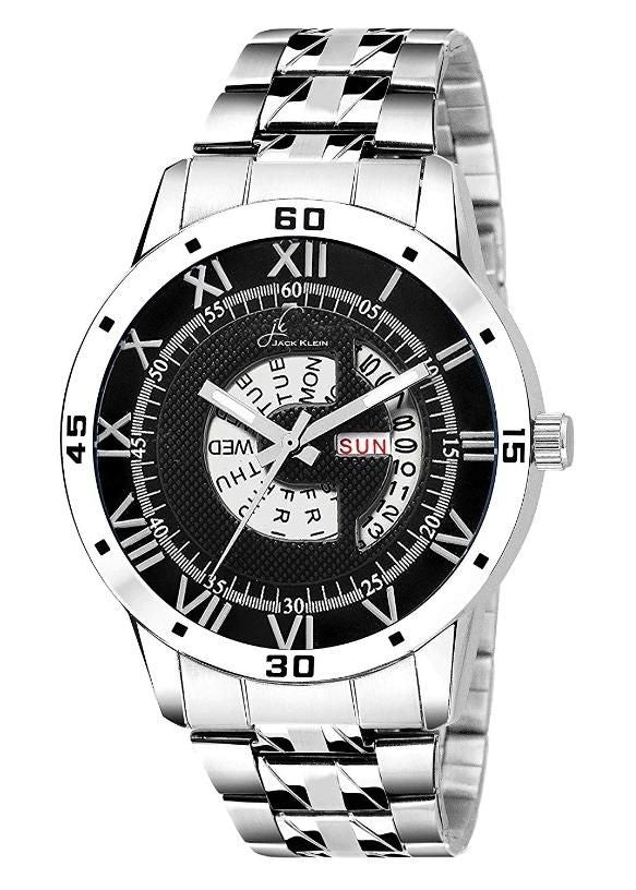 Elegant Multi Function Day And Date Working Metal Wrist Watch