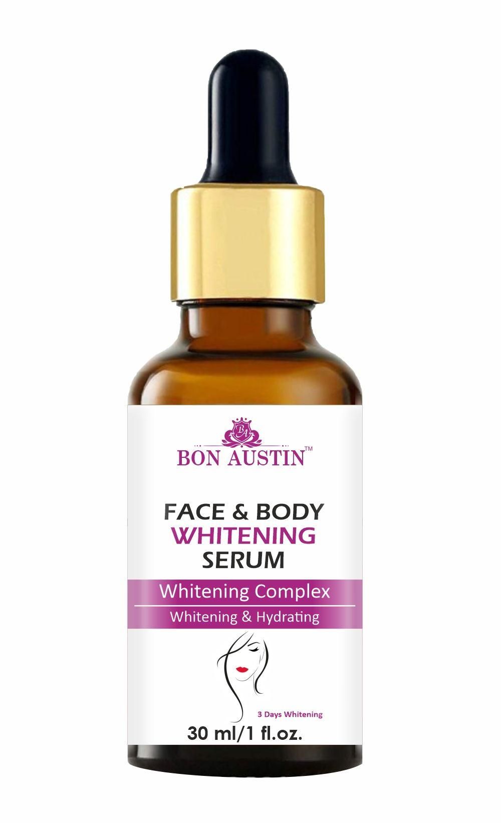Bon Austin Face and Body Skin Whitening Serum Uneven tone, Reduce Dark Patches Pack of 1 of 30 ML