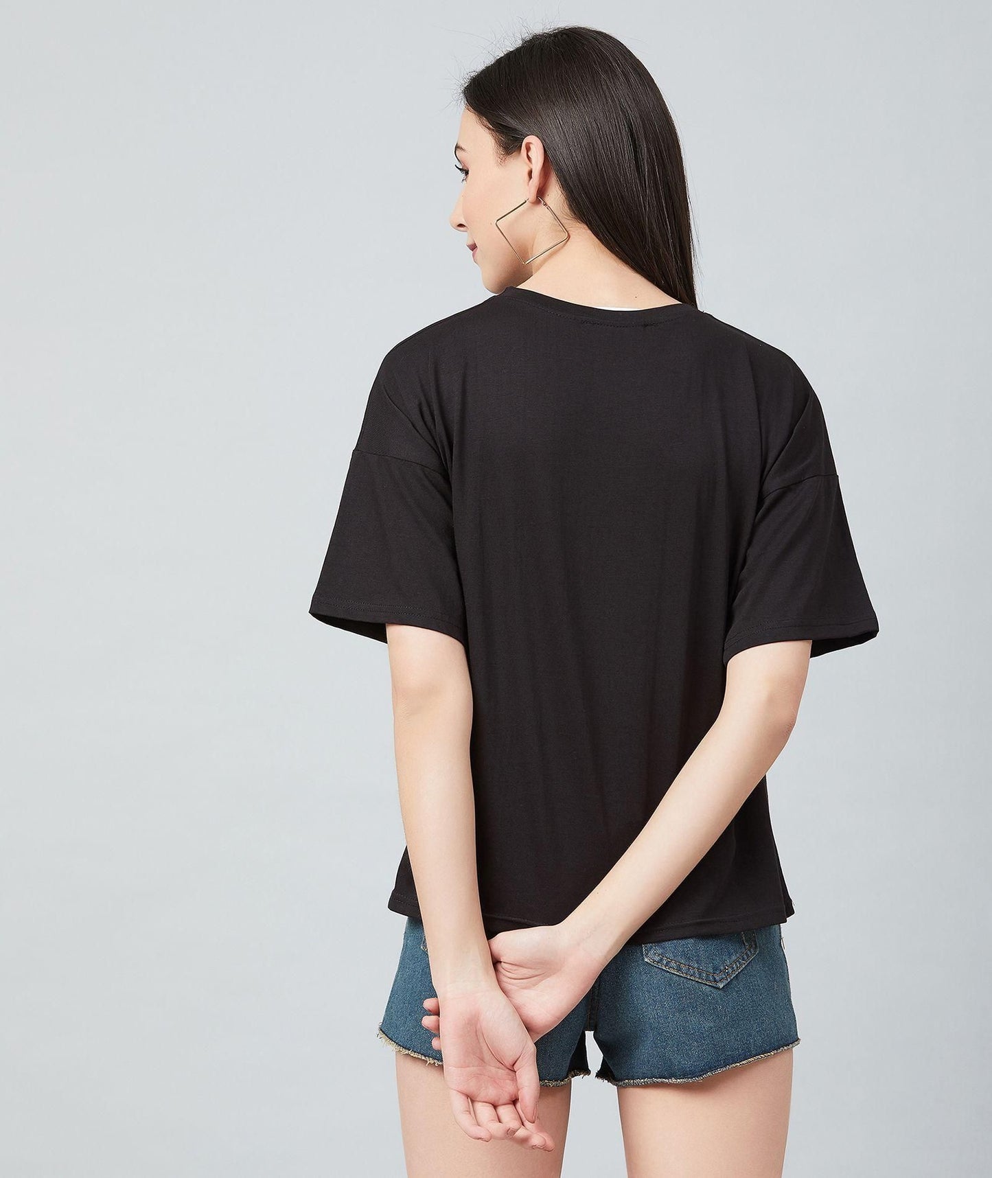 Women's Big Shoulder Half Sleeve T-shirt