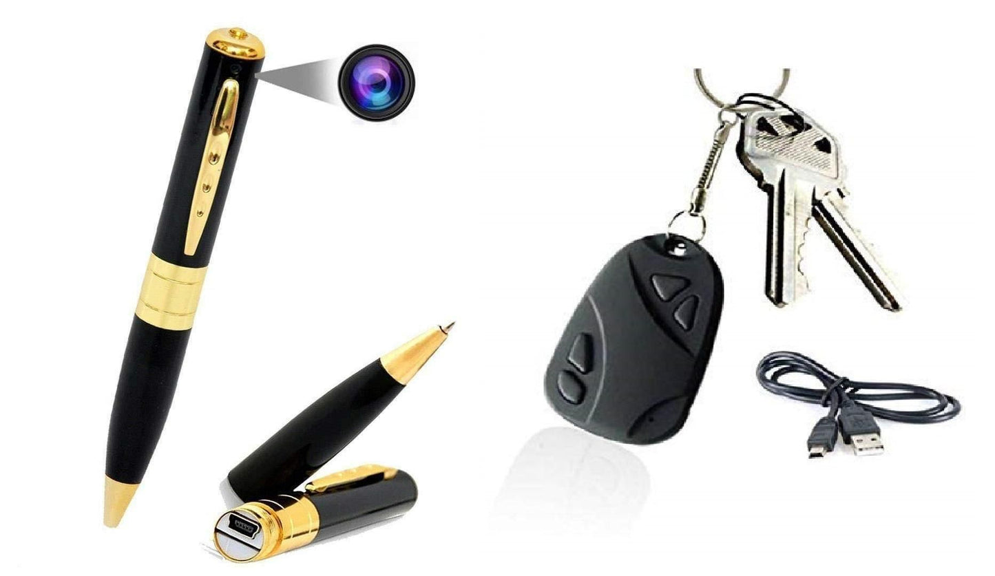 Buy 1 Pen Spy Camera and Get 1 Key Chain Spy Camera