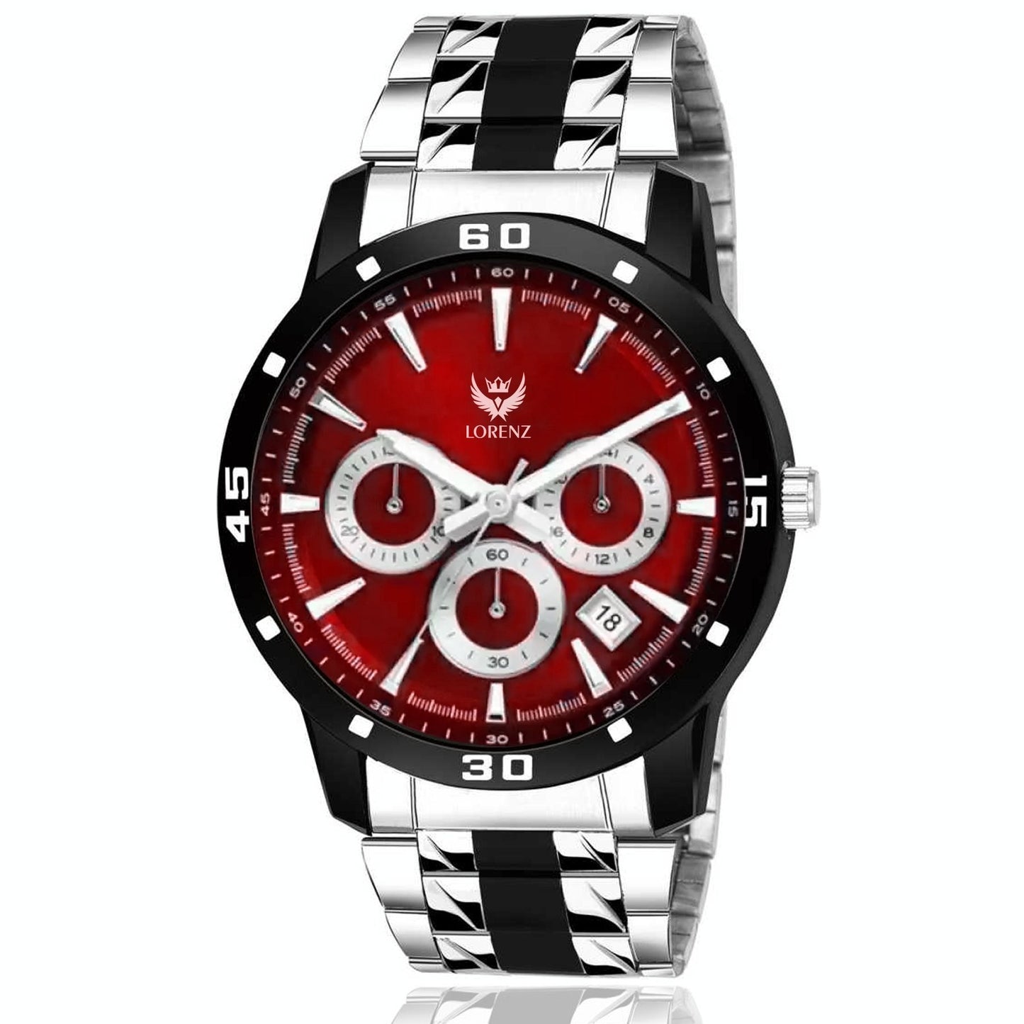 Lorenz Two Tone Chain & Red dial Watch for Men