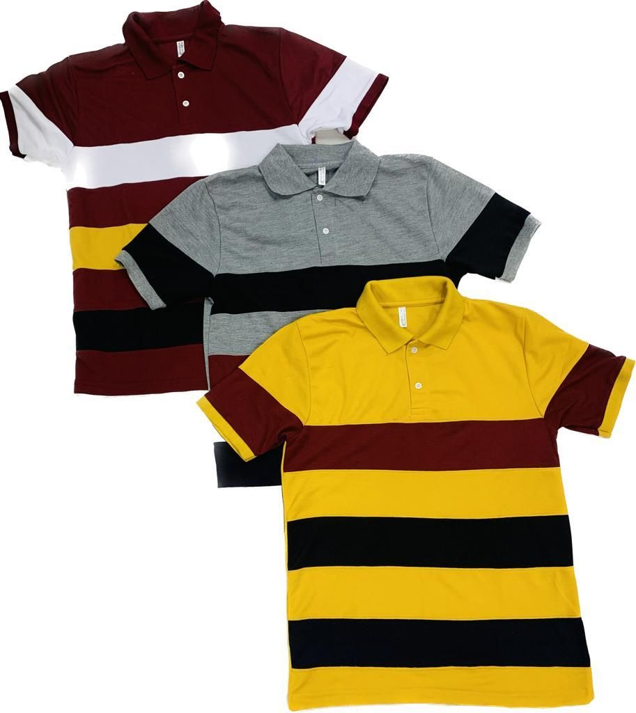 Men's Cotton Blend Polo Neck T-Shirt (Combo of 3)