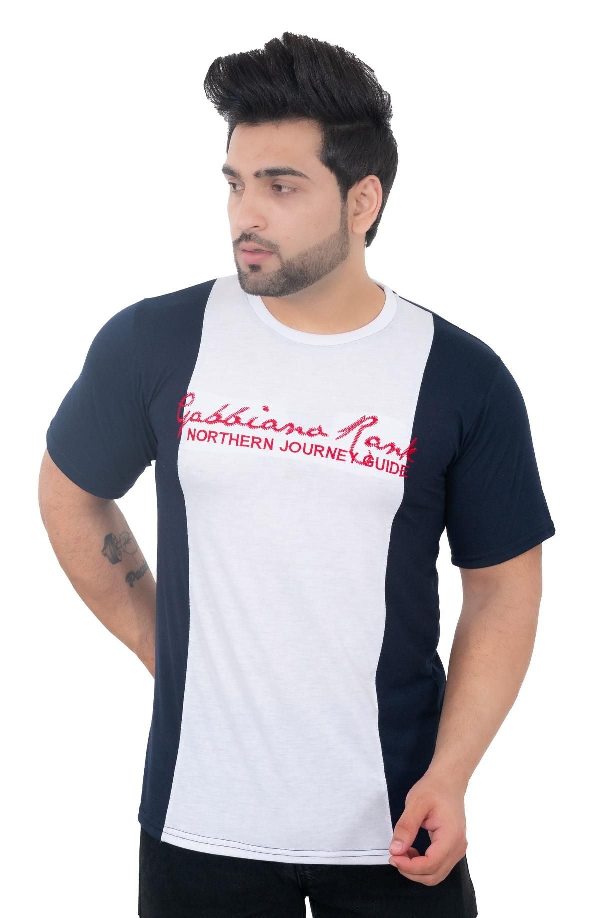 Men's Round Neck Typography Print T-Shirt