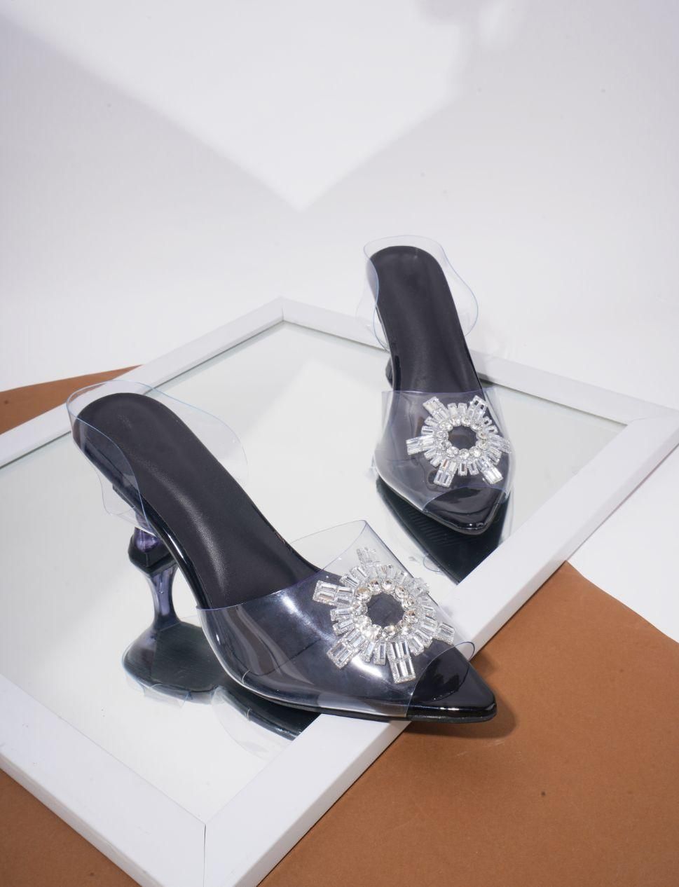 Transparent Sandal Spool/Stiletto Heel Pump Shoes For Women's